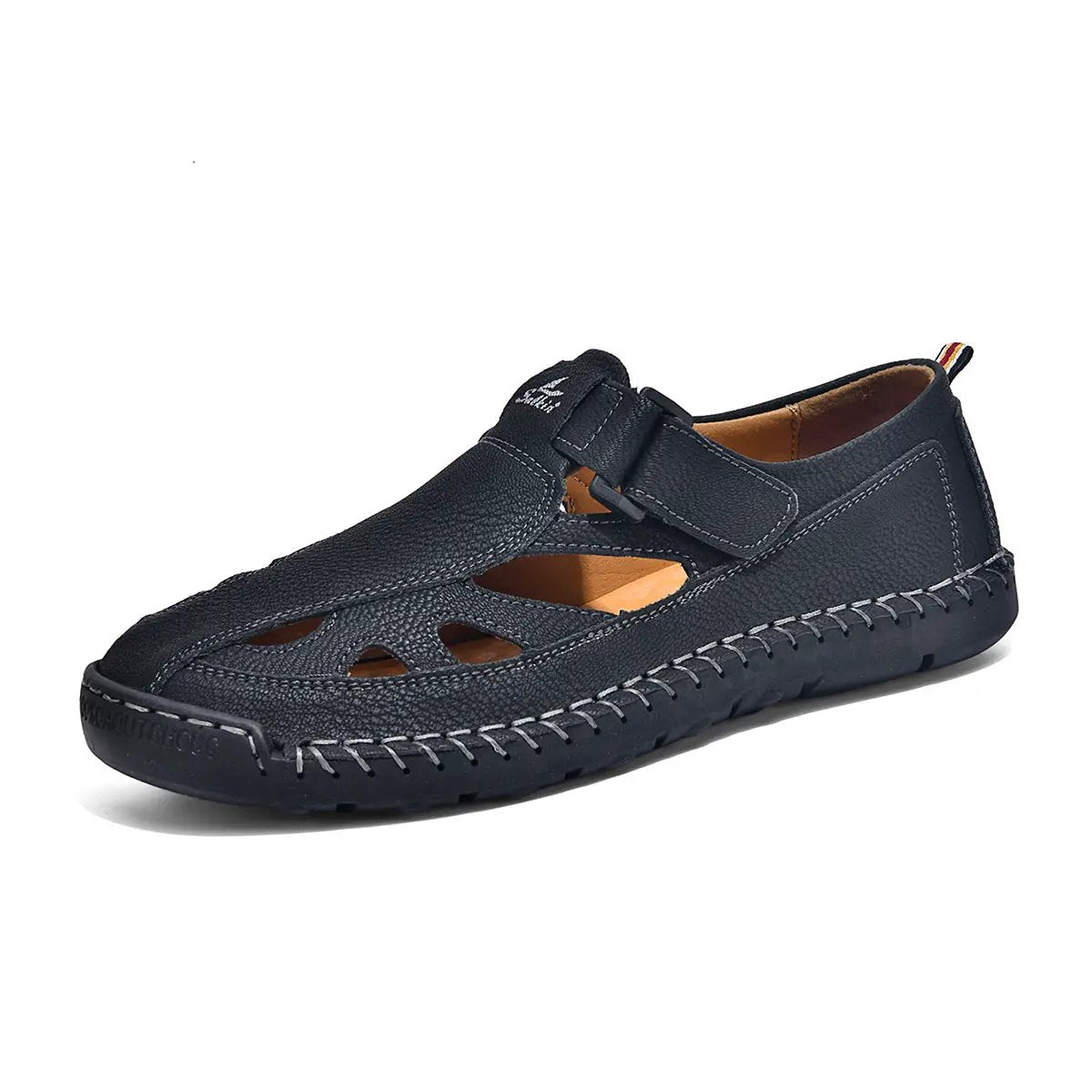 Breathable Hand-Sewn Mens Closed-Toe Sandals by Dropshipman