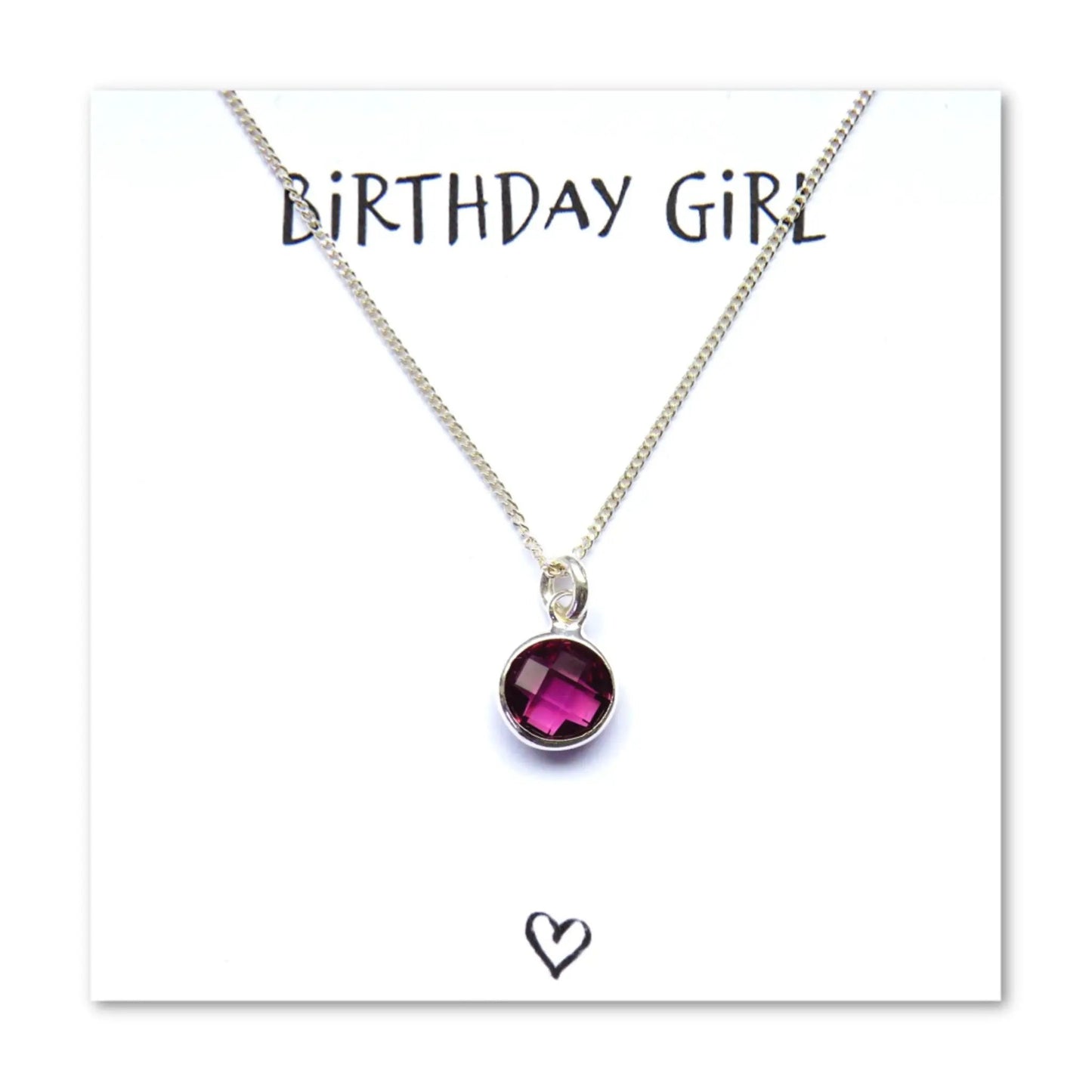 Birthstone Necklace & Birthday Girl Card by Aye Do Gifts