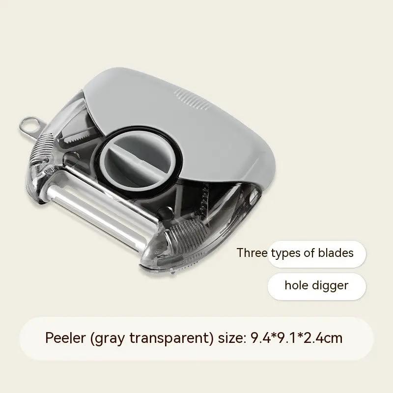 3 In 1 Stainless Steel Peeler Shredder Portable Manual Vegetable Fruit Cutter Multifunctional Scraper Kitchen Tool Kitchen Gadgets by Dropshipman