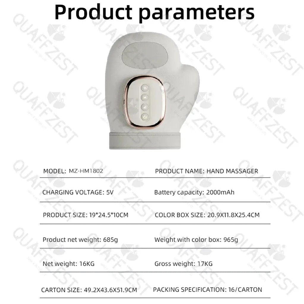 Electric Hand Massager with Airbag Compress Carpal Tunnel Wrist Finger Massagers Portable Vibrating Gloves Kneading Rollers by All Mart Bristol Ltd