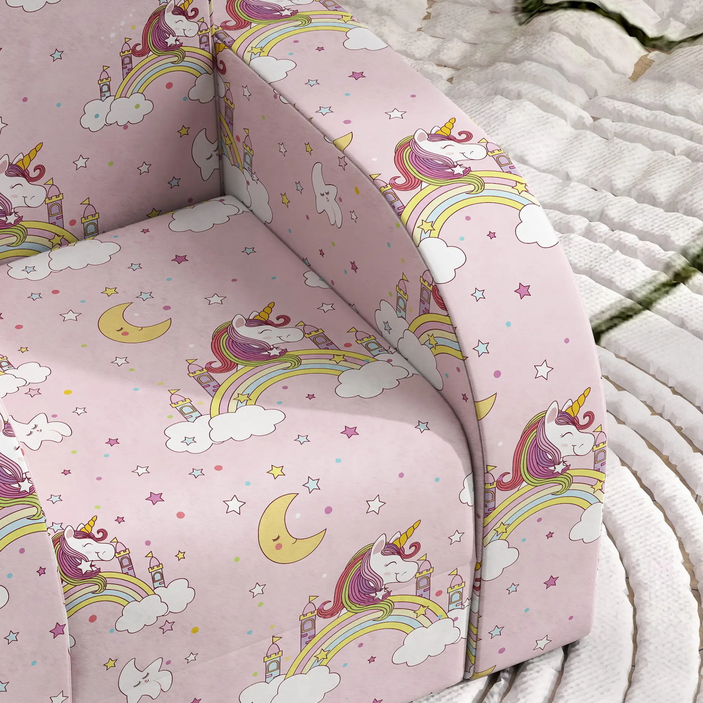 AIYAPLAY Foldable Toddler Chair Soft Snuggle Sponge Filled for Bedroom Playroom, Aged 18 Months to 3 Years - Pink by All Mart Bristol Ltd