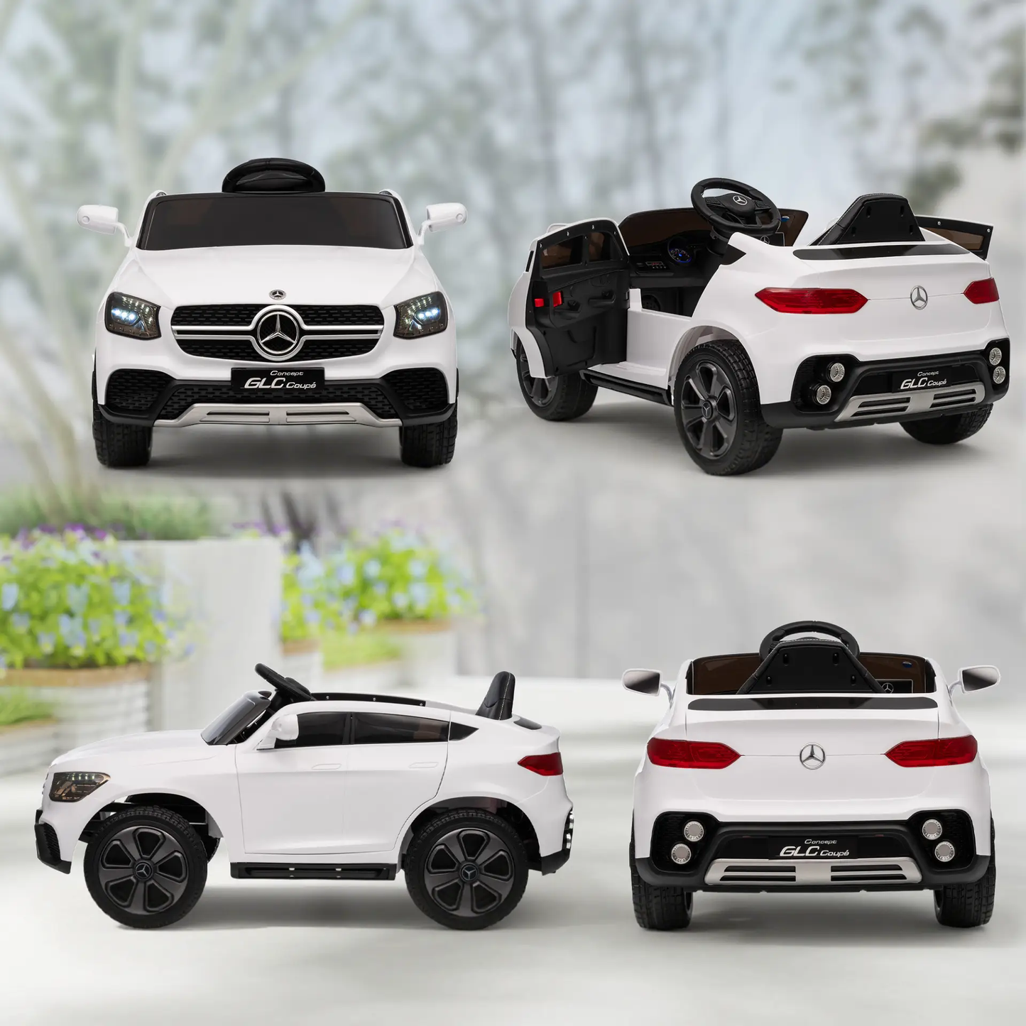 AIYAPLAY Mercedes-Benz GLC Licensed Kids Ride on Car with Remote Control, Soft Start, MP3, LED Headlights, White by All Mart Bristol Ltd
