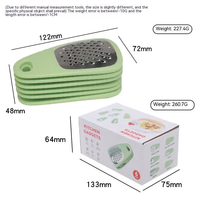 Kitchen Gadget Set 6 Slicing Knife Peeler Multifunctional Mashed Garlic Slicer Household Kitchen Tool Bottle Opener by Dropshipman