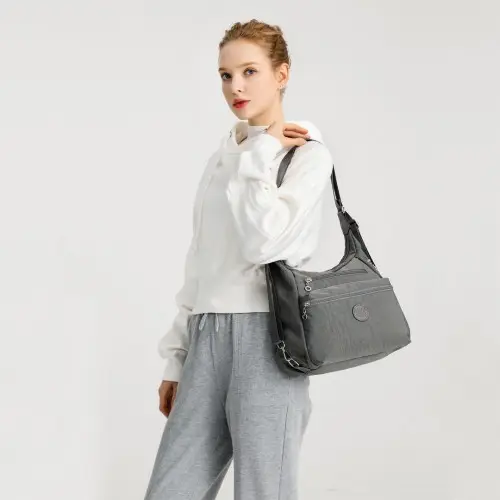 EH2063 - Kono Three Way Multipurpose Casual Shoulder Bag With Double Zippers - Purple by All Mart Bristol Ltd