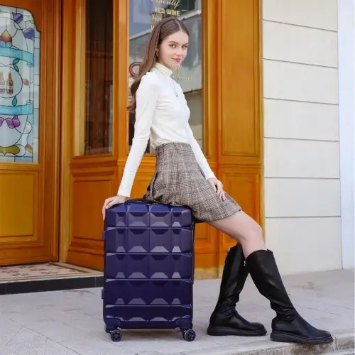 K2292L - Kono 24 Inch Lightweight Hard Shell ABS Suitcase With TSA Lock - White by All Mart Bristol Ltd