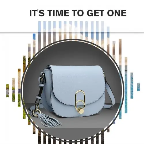 LZ1831 - MISS LULU CROSS BODY SADDLE BAG - BLUE by All Mart Bristol Ltd