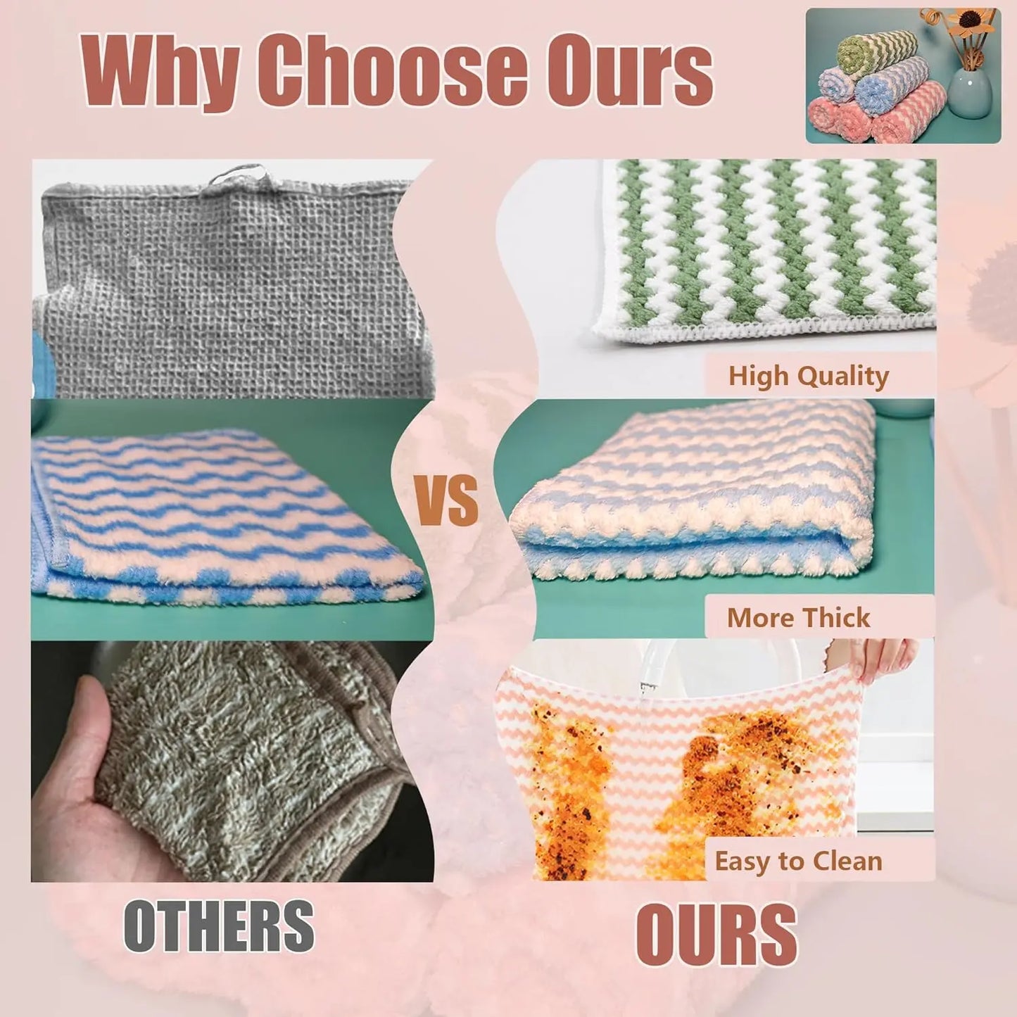 Microfiber Cleaning Cloth,Super Absorbent 10 Pcs Dish Towels for Kitchen,Fast Drying Dish Cloth for Washing Dishes, Lint Free Dish Drying Towels, Reusable Kitchen Towels Set by All Mart Bristol Ltd