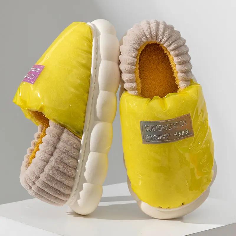 Cotton Slippers Warm Waterproof Outer Wear Thick-soled Heel Covered Cotton Shoes by Dropshipman