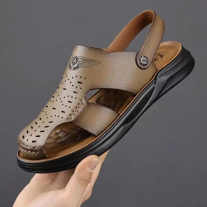 Genuine Leather Toe Sandals Suitable For Both Outdoor Wear And Driving by Dropshipman
