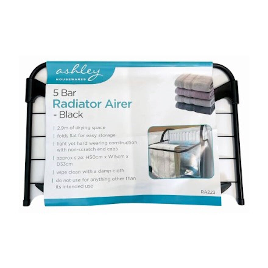 Radiator Clothes Airer Holder Folding Air Dryer Rail 5 Bar Laundry Rack Hanger by All Mart Bristol Ltd
