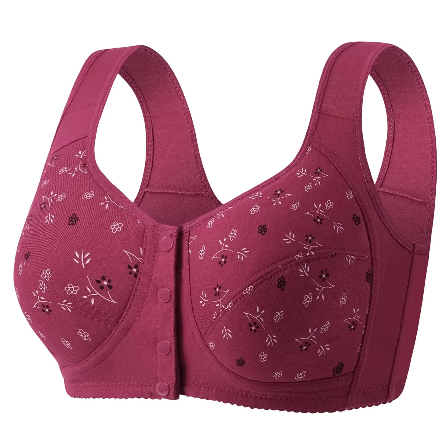 Women's Front Closure Bra Summer Printed Floral Underwear Comfortable Wire-Free Bralette Support U Back Soft Lingerie Apparel by All Mart Bristol Ltd