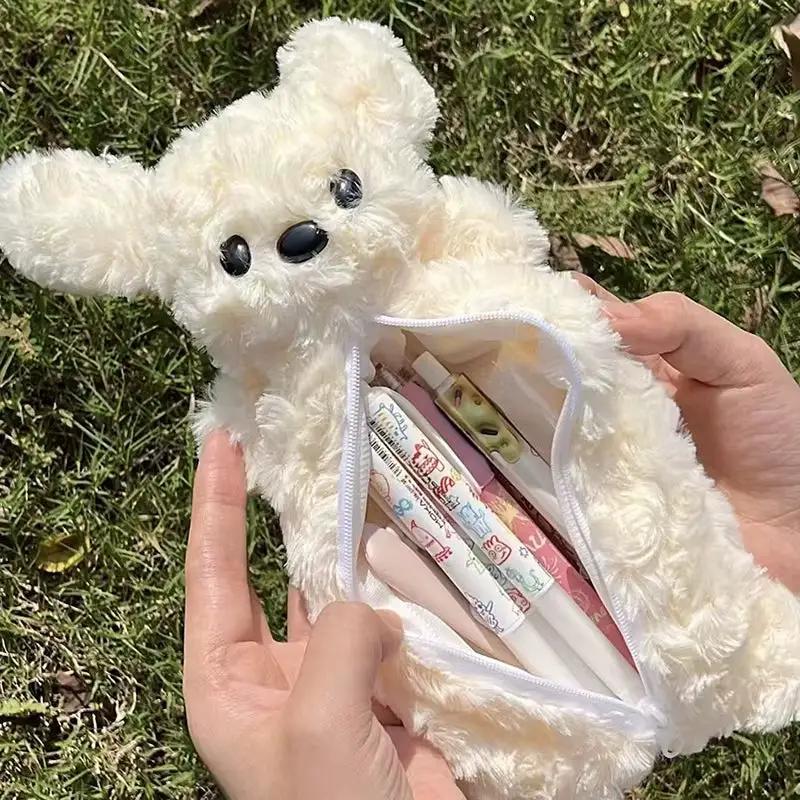 Cartoon Soft Pencil Pouch Pen Bag Makeup Pouch Plush Sea Otter Pencil Case Portable Pen Marker Holder School Supplies by All Mart Bristol Ltd