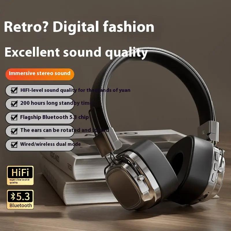 Retro Wireless Bluetooth-compatible 5.3 Head-mounted Dynamic Bass Boost Headset by Dropshipman