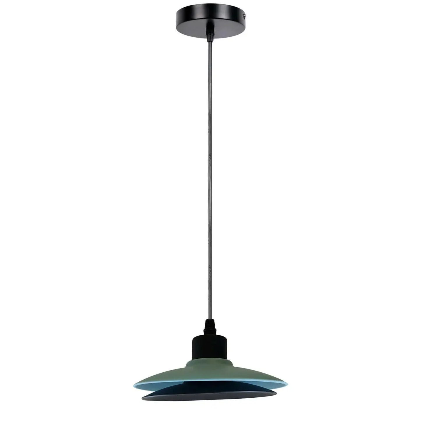 Two-Layer Pendant Light | Black & Blue E27 Modern Shade~1430 by All Mart Bristol Ltd