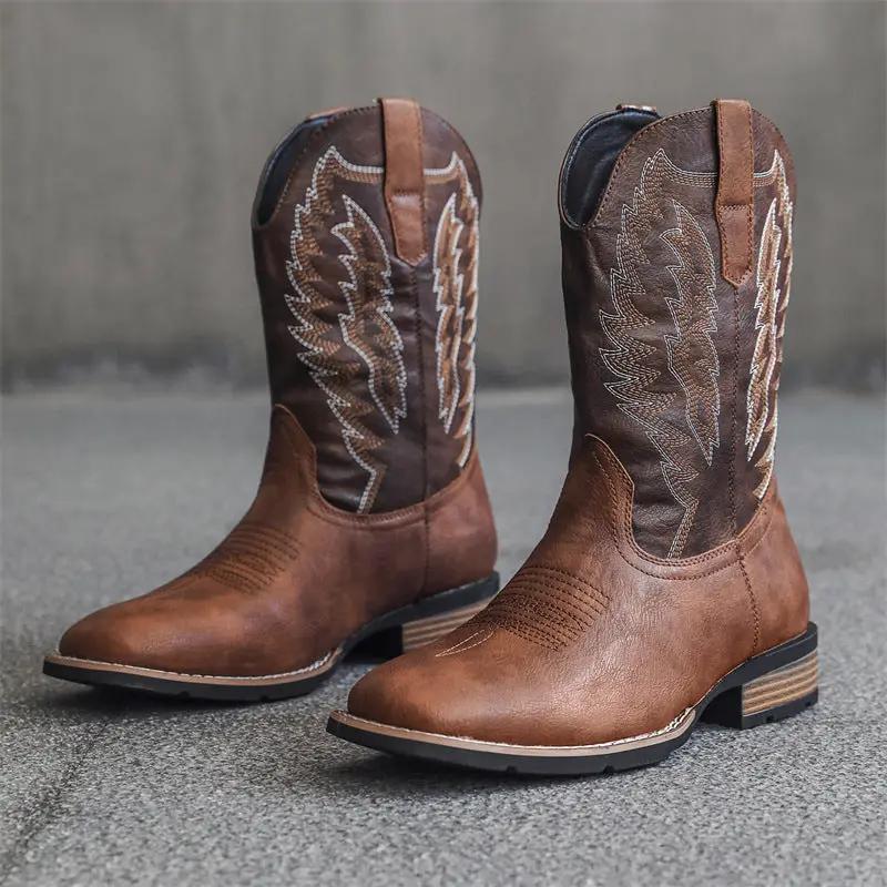 Western Denim Boots Fashion Embroidered by Dropshipman
