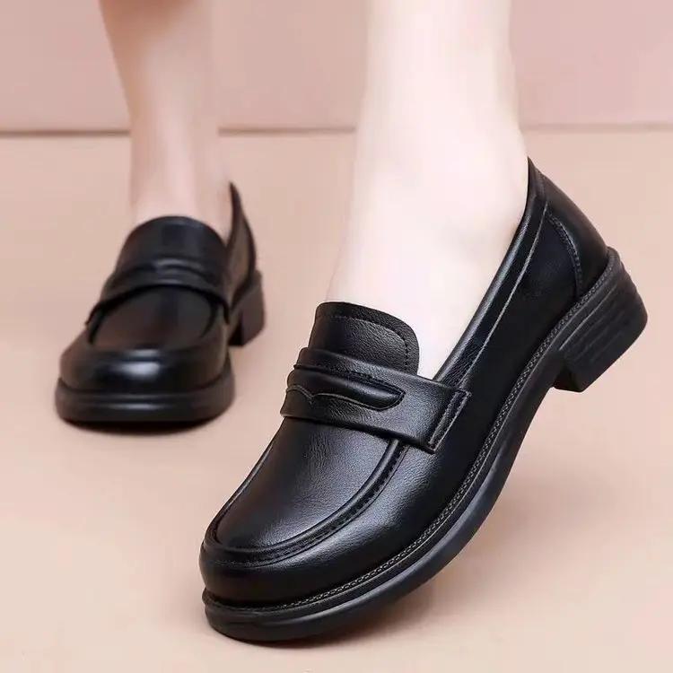 Soft-soled Non-slip Flat Soft-leather Loafersslip-on Style by Dropshipman