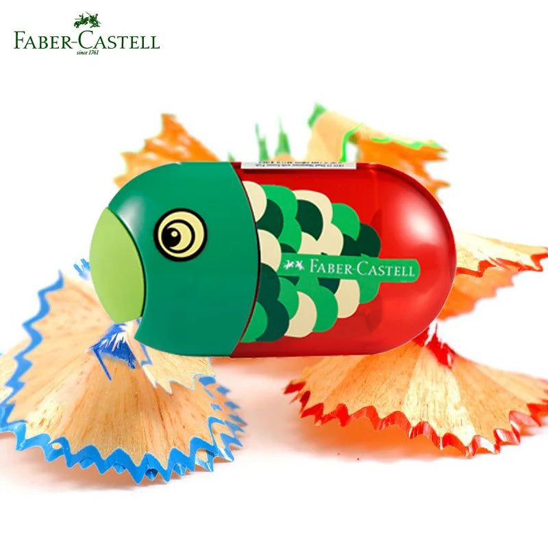 Faber Castell Cute Pencil Sharpener Double Hole with Container Plastic Student School Stationery Mini Manual Pencil Sharpeners by All Mart Bristol Ltd