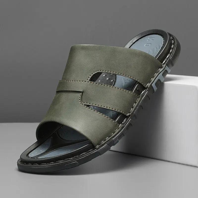 Mens Plus-Size Business Soft-Soled Handmade Slippers by Dropshipman