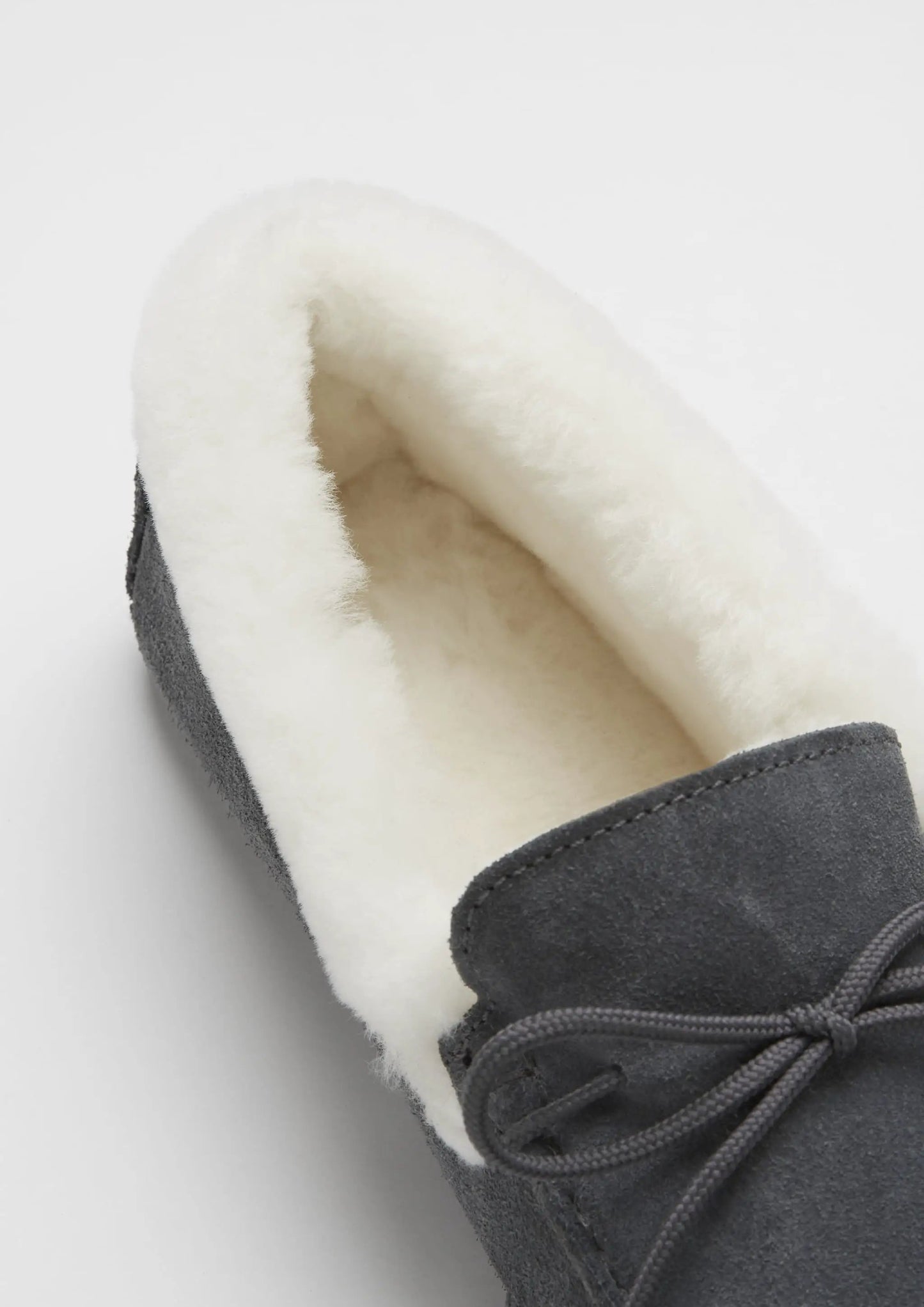 Slippers, sheepskin, slate grey suede by Hugs & Co.