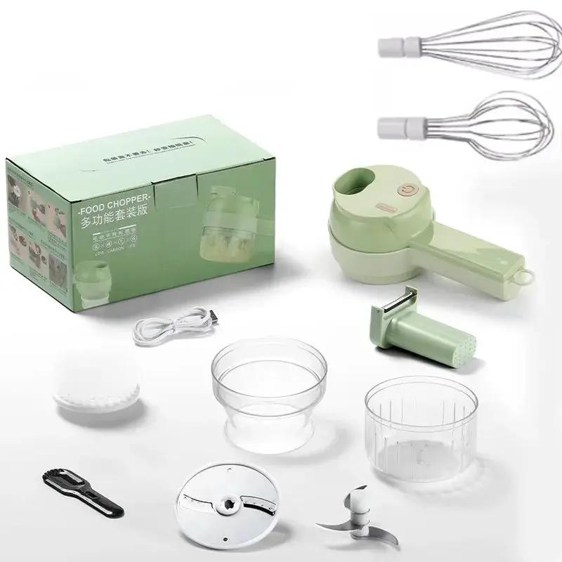 New Multi-Functional Vegetable Cutter Wireless Electric Garlic Beater Cut Onion Chili Processor Handheld Gatling Cooking Machine by All Mart Bristol Ltd