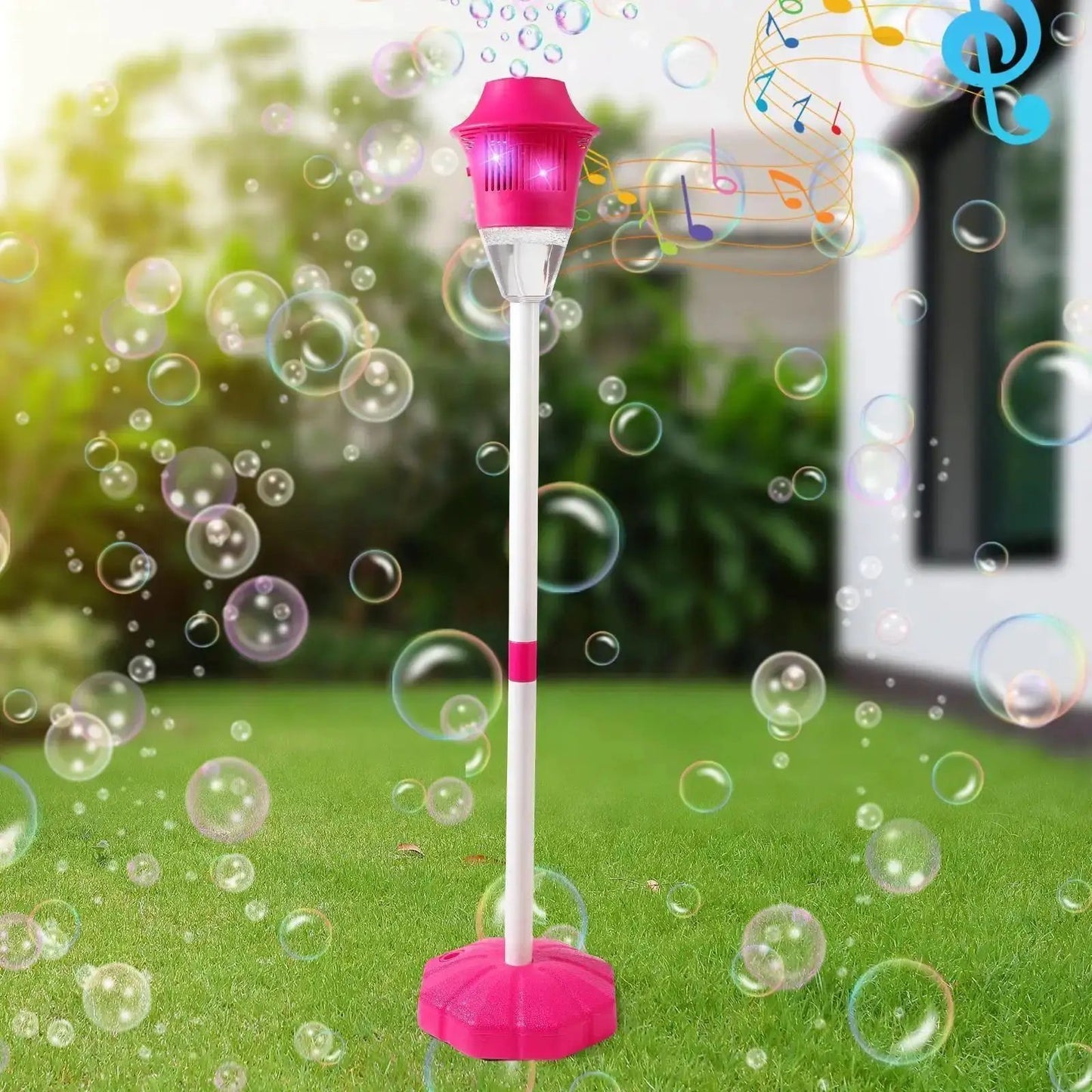 【Summervibes】Bubble Maker Toy for Kids Automatic Bubble Blaster with Music & Lights Adjustable Height Perfect for Outdoor & Partymassive Bubbles by All Mart Bristol Ltd