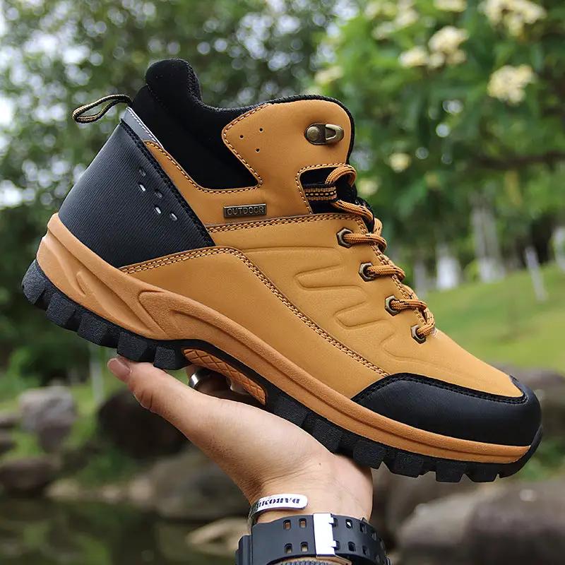 Men's Outdoor Hiking Boots High-top Single-layer Shoes by Dropshipman