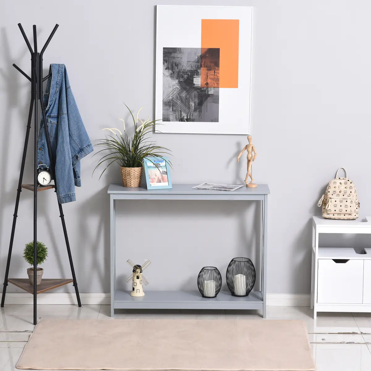 Wooden Console Table Storage Drawer Shelf Entryway Display Stand by Unbranded