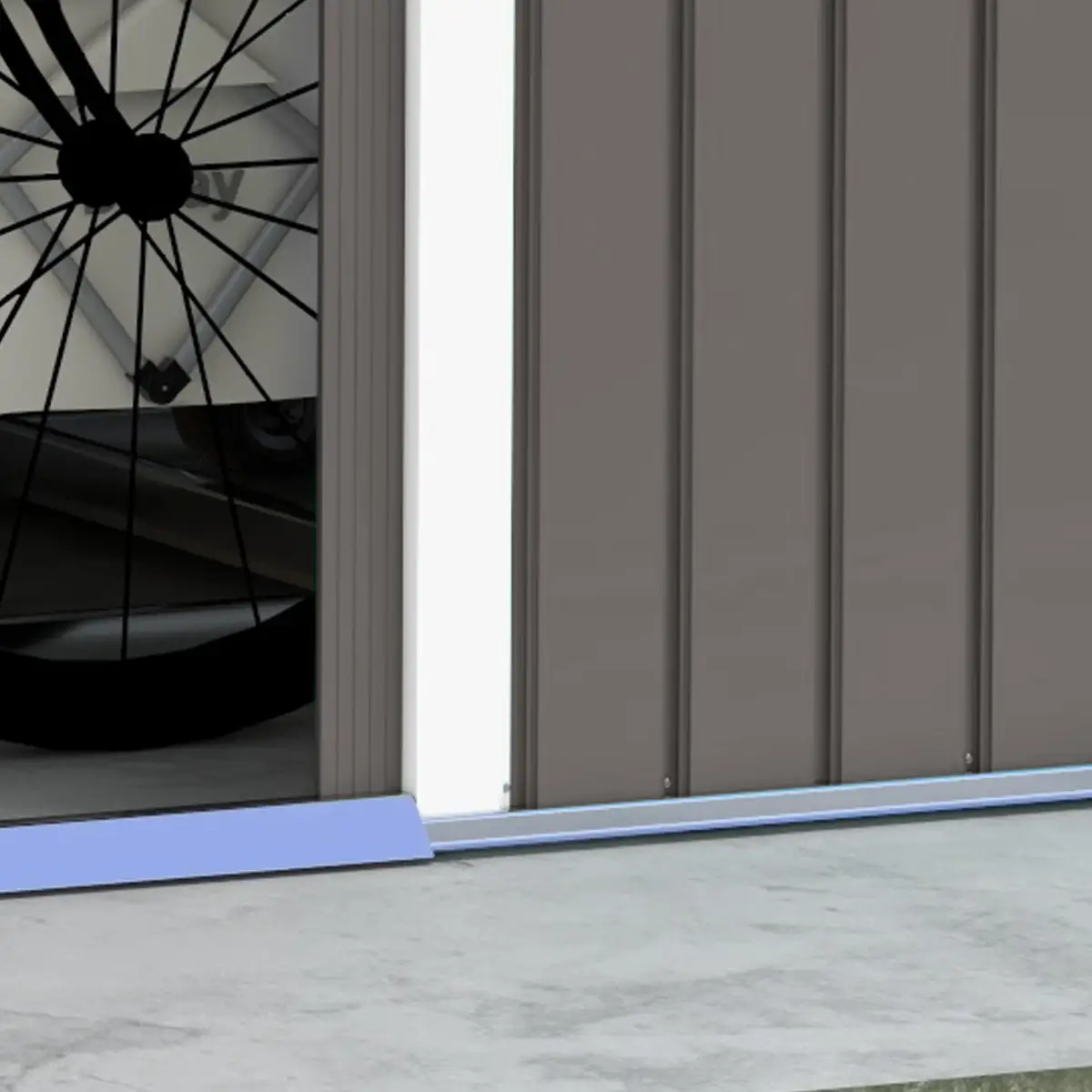9 x 6FT Foundation Ventilation Steel Outdoor Garden Shed Grey by Outsunny