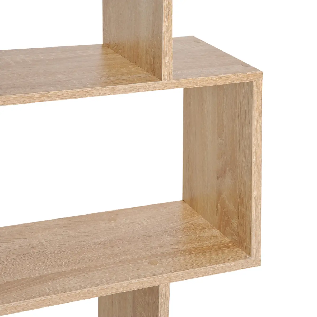 6-Tier Wooden Modern S-Shaped Shelf Storage Unit Home Office Oak Colour by Unbranded