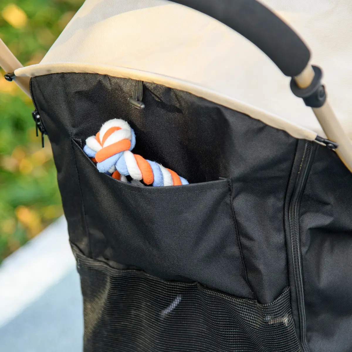 PawHut Pet Stroller for XS and S Dogs with Rain Cover - Khaki by PawHut
