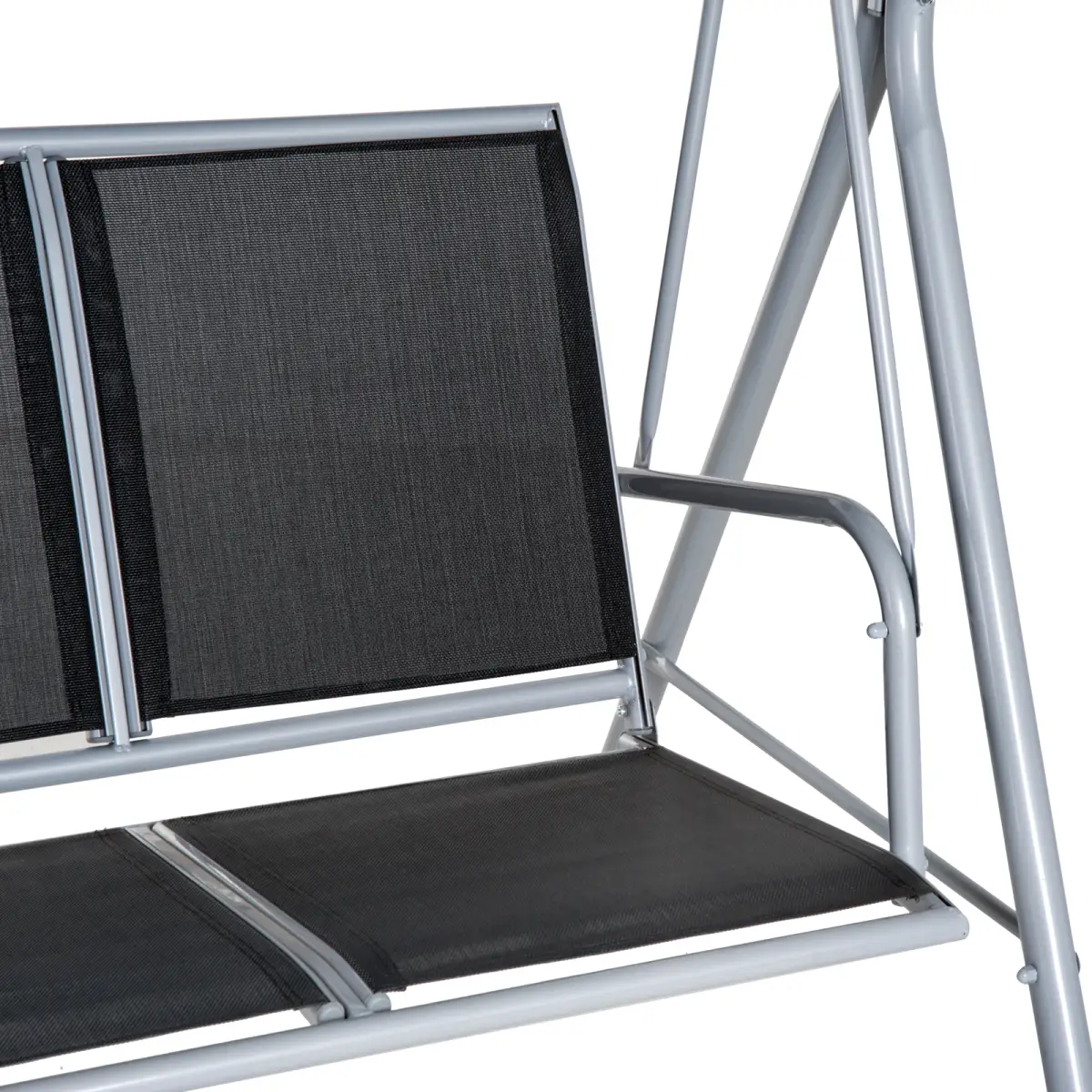 Outdoor 3-Seater Swing Chair-Black by Outsunny