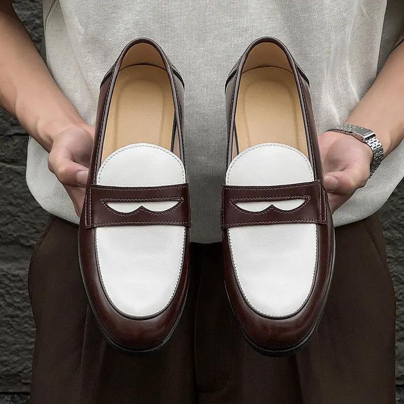 New Stylish All-match Mens Slip-on Casual Leather Shoes by Dropshipman