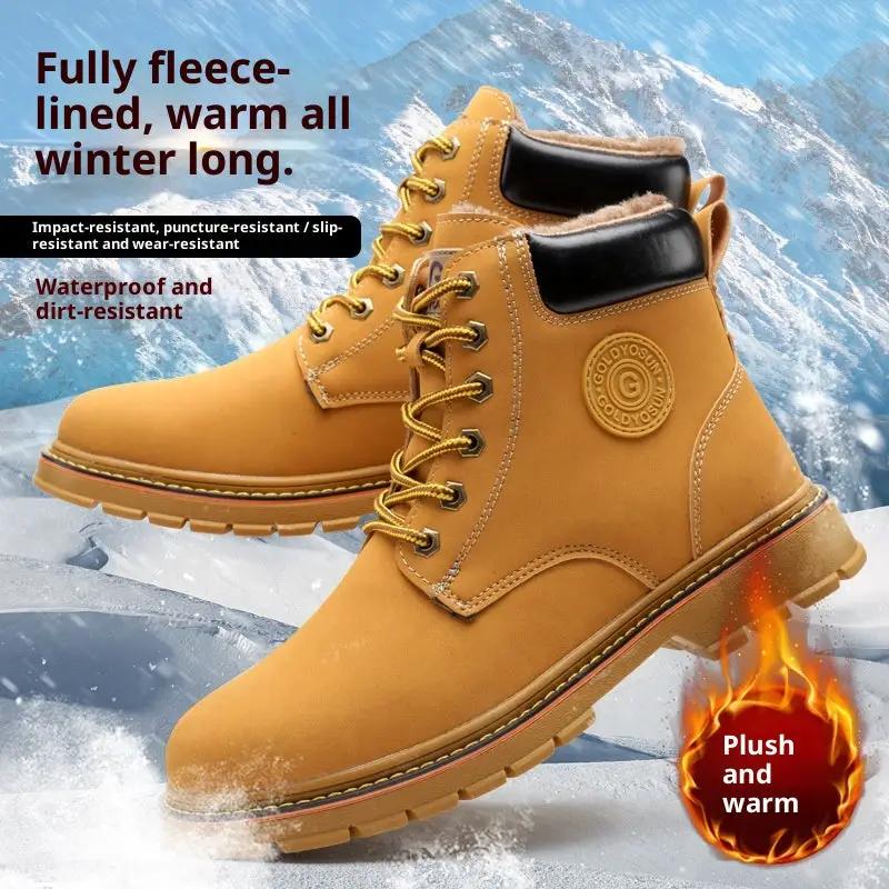 New Mid-top Steel Toe Cap Safety Protective Footwear Anti-smashing And Anti-penetration Antiskid Shoe by Dropshipman