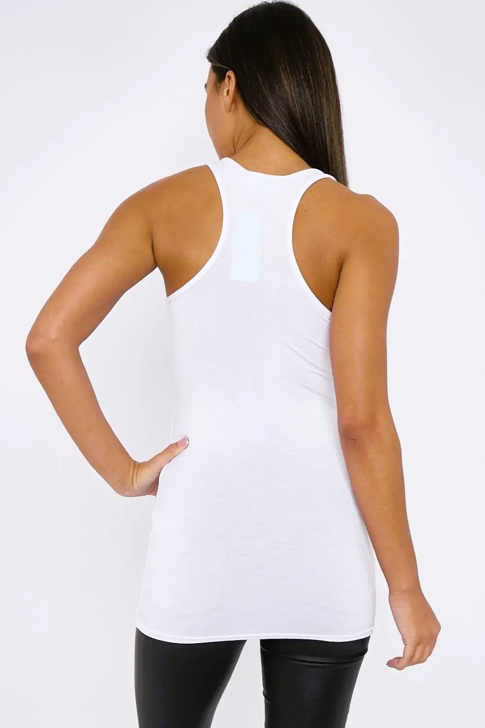 White Racerback Vest Top by Aftershock London