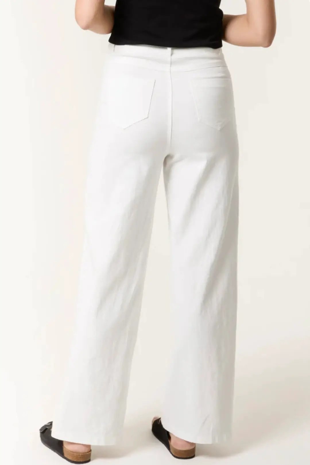 White Wide Leg Jeans by Aftershock London