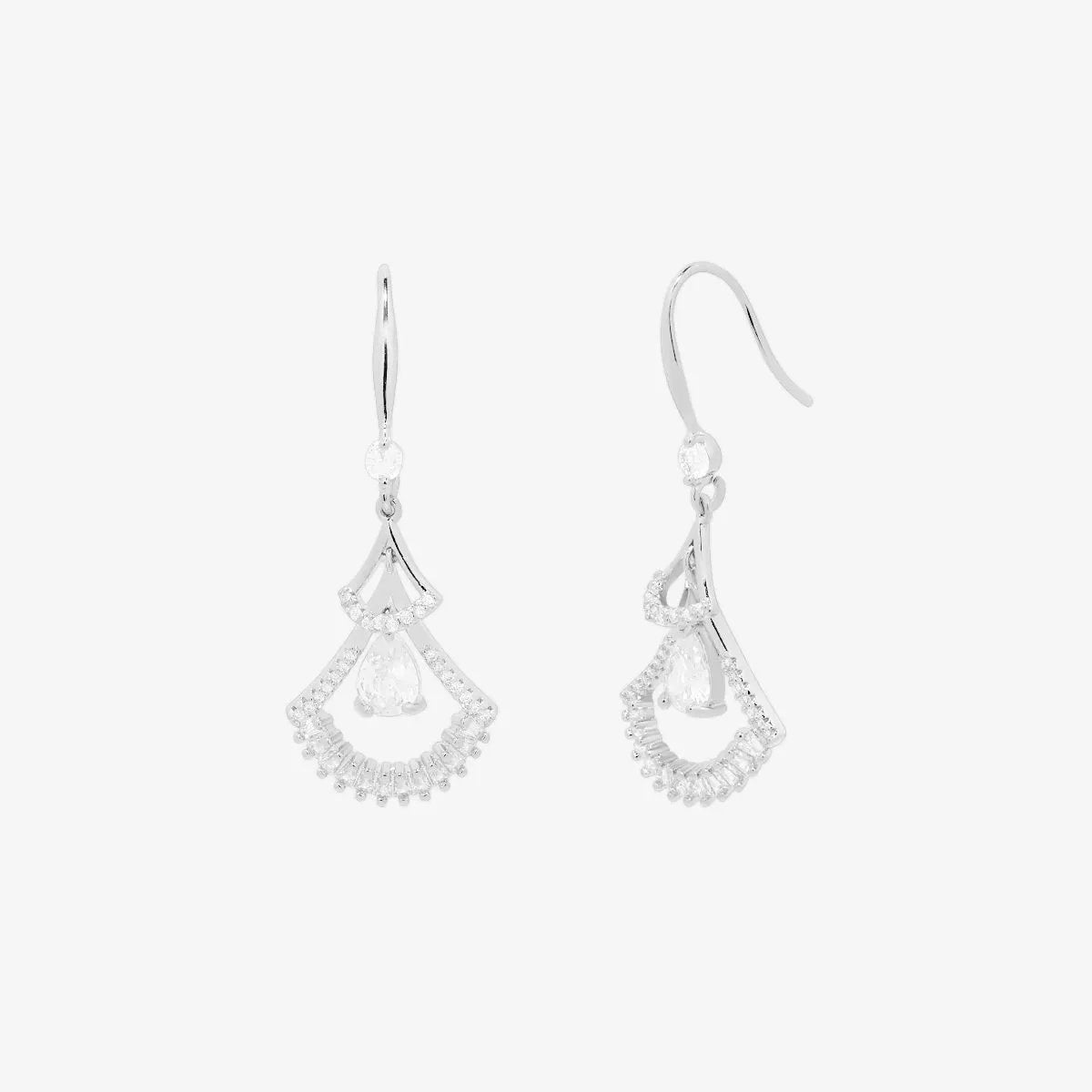 cubic hook drop earrings by Nabi London