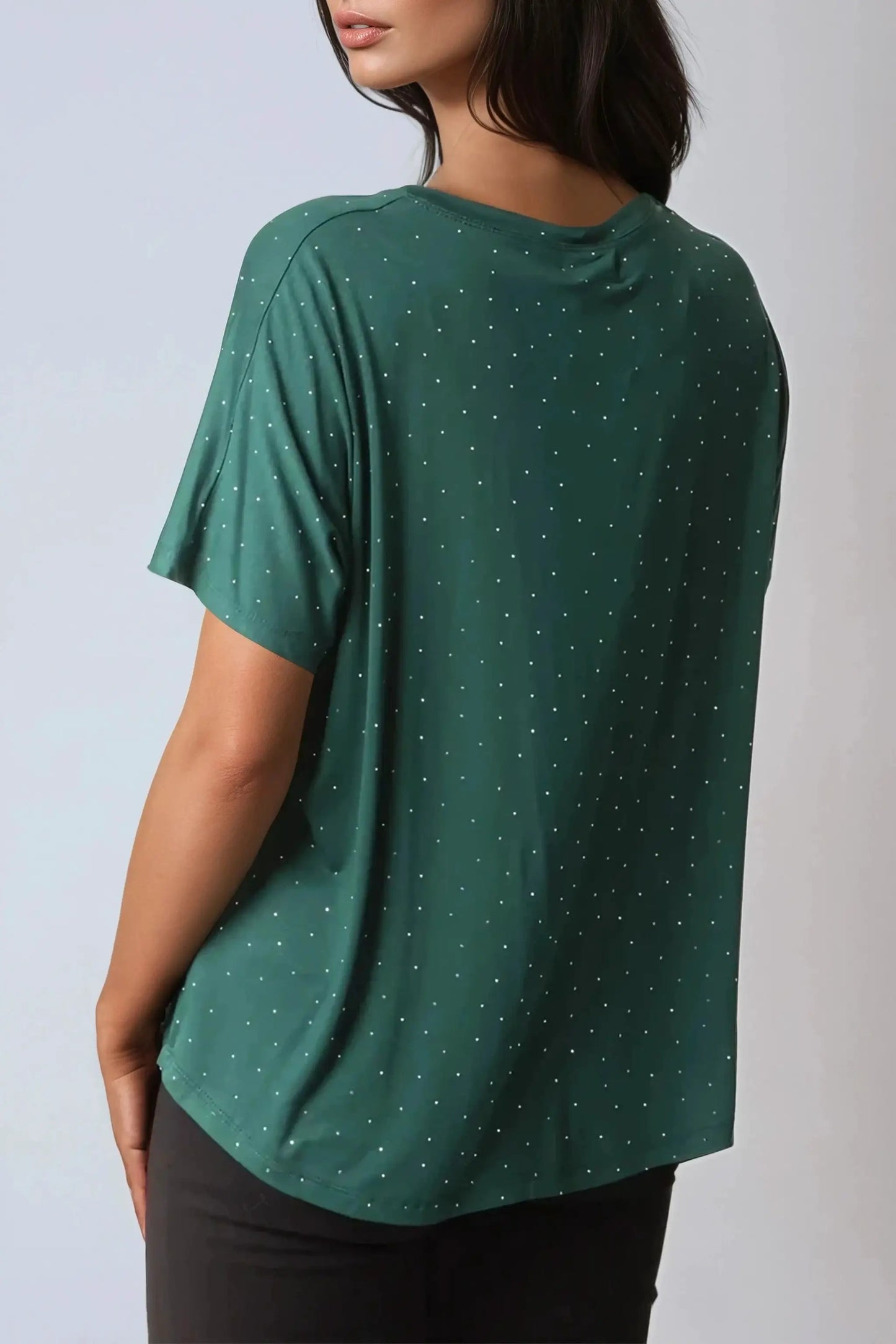 Green Embellished Round Neck T-Shirt by Aftershock London