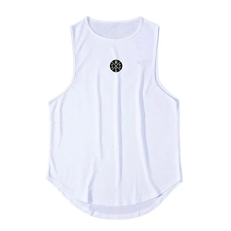 Bodybuilding Vest Men Sports Tank Top Men Gym Clothing Fitness Workout Sleeveless Shirt Mesh O Neck Running Stringer Singlets by All Mart Bristol Ltd