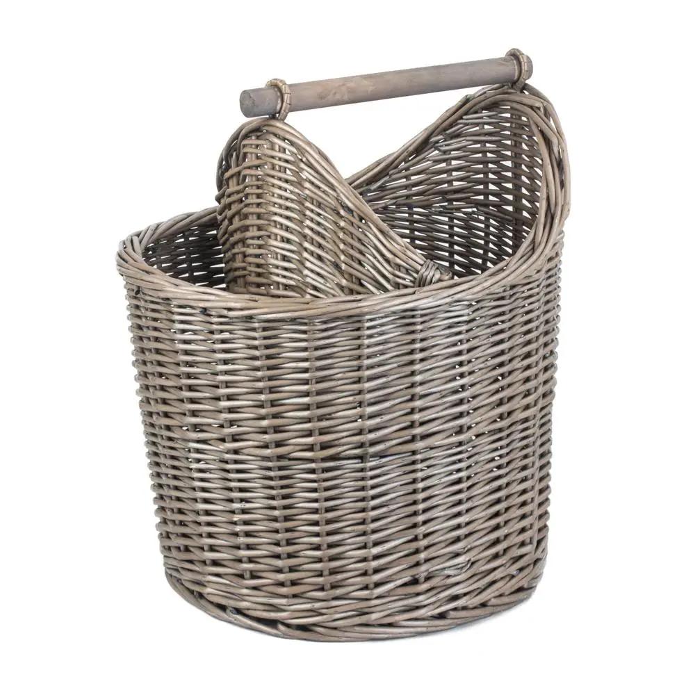 Antique Wash Wicker Bathroom Storage Basket by Red Hamper