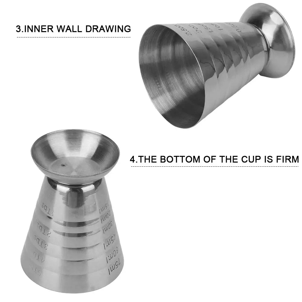 Bar Mixed Drink Accessories Measure Cup Bar Cocktail Shaker Jigger Cocktail Tools Stainless Steel 75ML Gadgets by All Mart Bristol Ltd