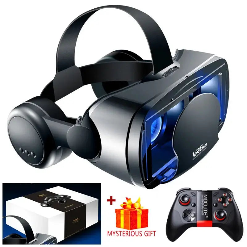 3D VR Headset Smart Virtual Reality Glasses Helmet for Smartphones Phone Lenses Headphones 7 Inches Binoculars Goggles Devices by All Mart Bristol Ltd
