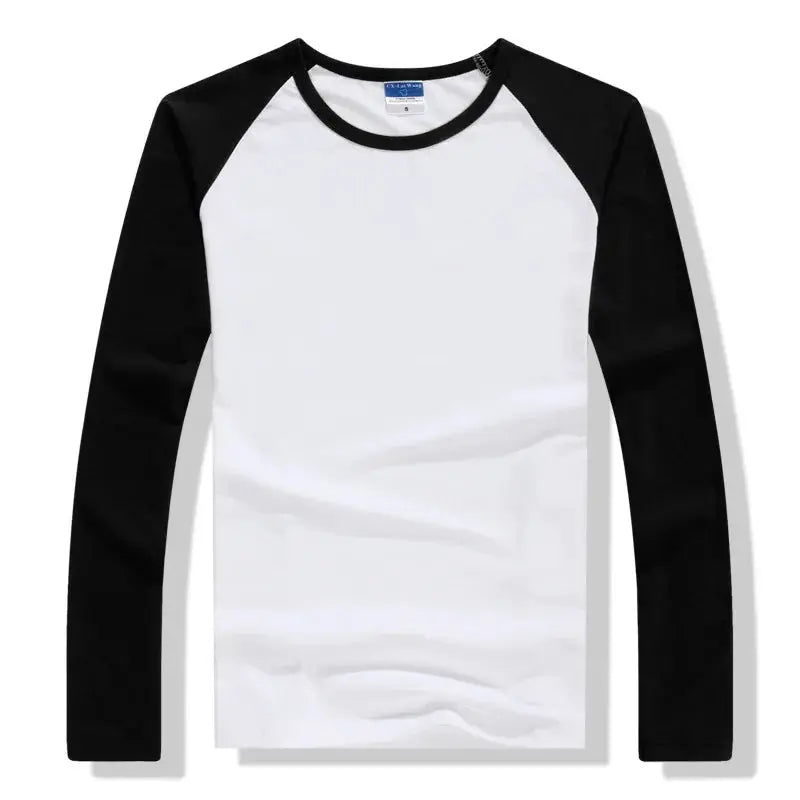 2026 Autumn Winter Long Sleeve T Shirt Men Contrast Color Round Collar Cotton Mens Casual Slim Fit Raglan T-Shirts Tees Tops by All Mart Bristol Ltd