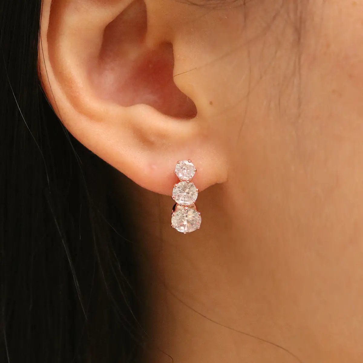 Triple Cubic Earrings by Nabi London