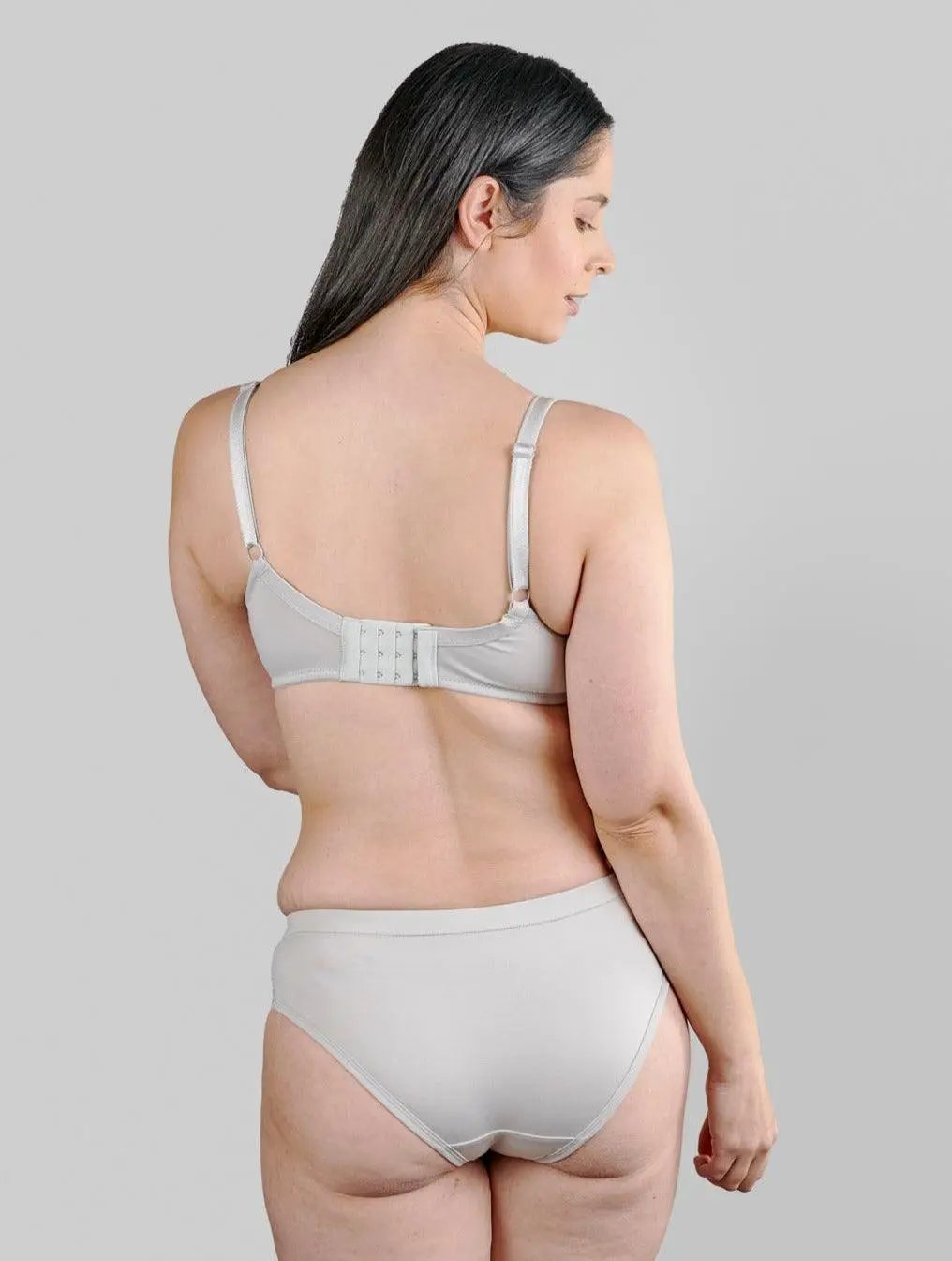 Mercury - Lace Silk & Organic Cotton Plunge Bra by Juliemay Lingerie