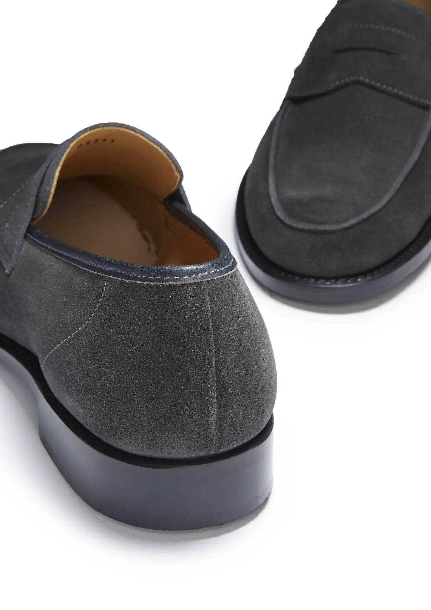 Slate Grey Suede Loafers, Welted Leather Sole by Hugs & Co.
