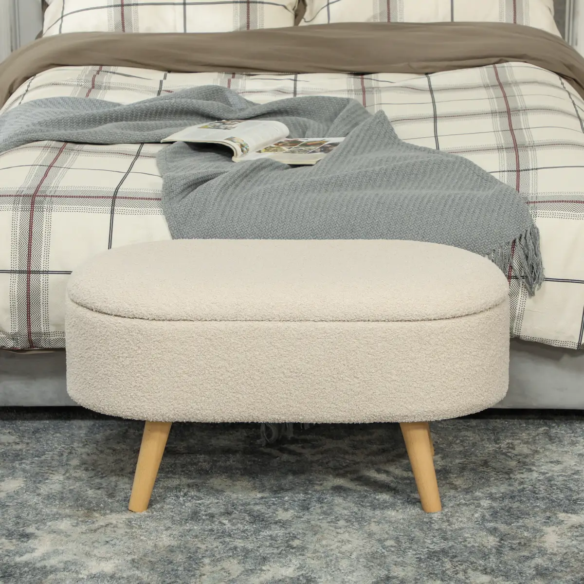HOMCOM Ottoman Storage Bench for Hallway, Living Room by HOMCOM