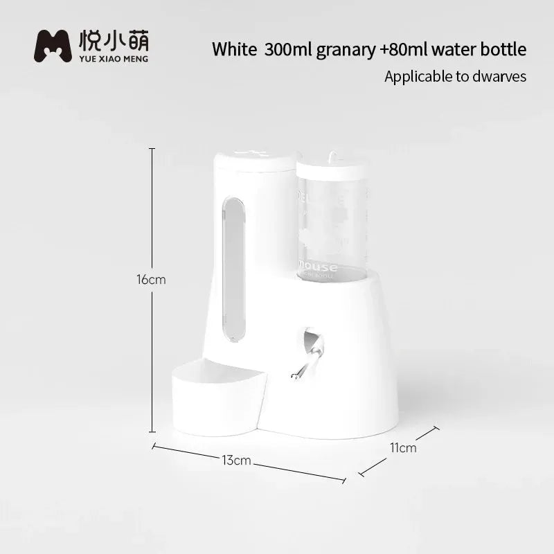 Hamster Water Feeder Small Animal Automatic Dispenser Drinking Water Bottle Bowls Dish with Food Container for Guinea Pig Rat by All Mart Bristol Ltd