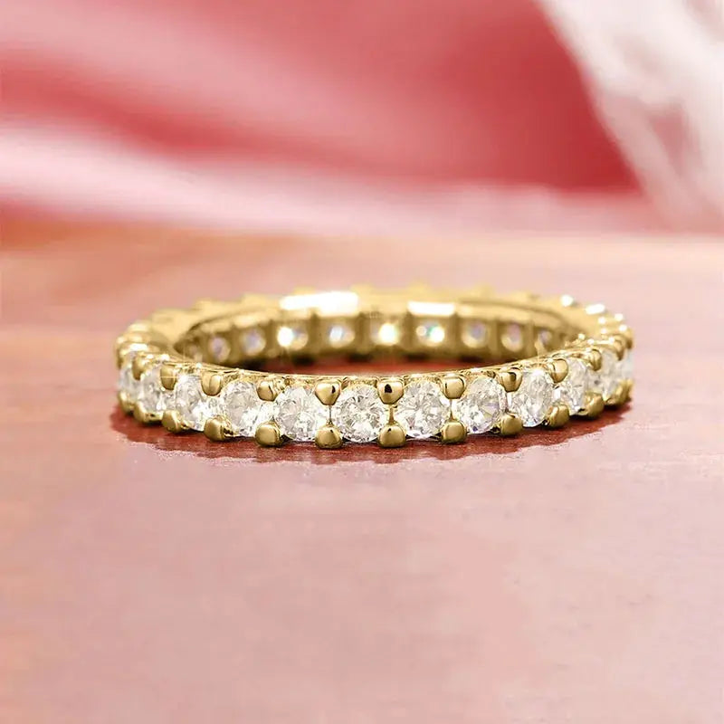 Huitan Fashion Contracted Women's Ring Thin Full Paved Round CZ Versatile Girls Accessories Daily Wear Party Statement Jewelry by All Mart Bristol Ltd
