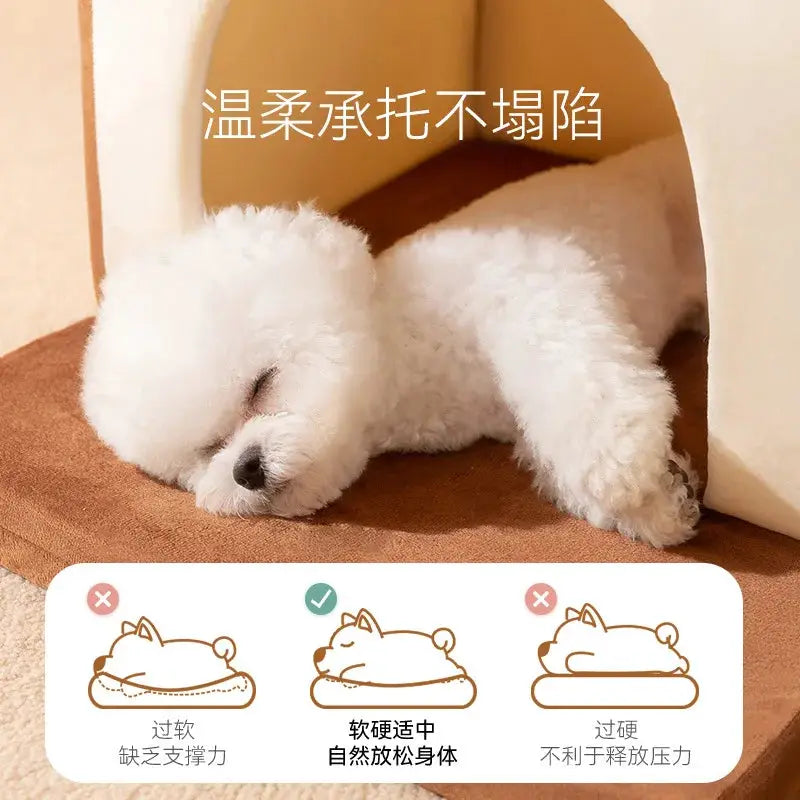 Dog Kennel House Four Seasons General Winter Warm Small Dog Detachable Removable Mobile Washing Cat Kennel Pet Supplies by All Mart Bristol Ltd