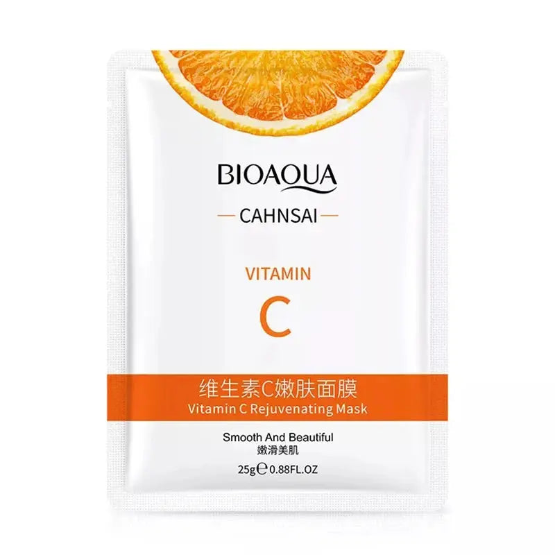 10pcs BIOAQUA Vitamin C Facial Mask Face skincare Moisturizing Face Mark Brightening Repairing Facial Masks for Face Skin Care by All Mart Bristol Ltd